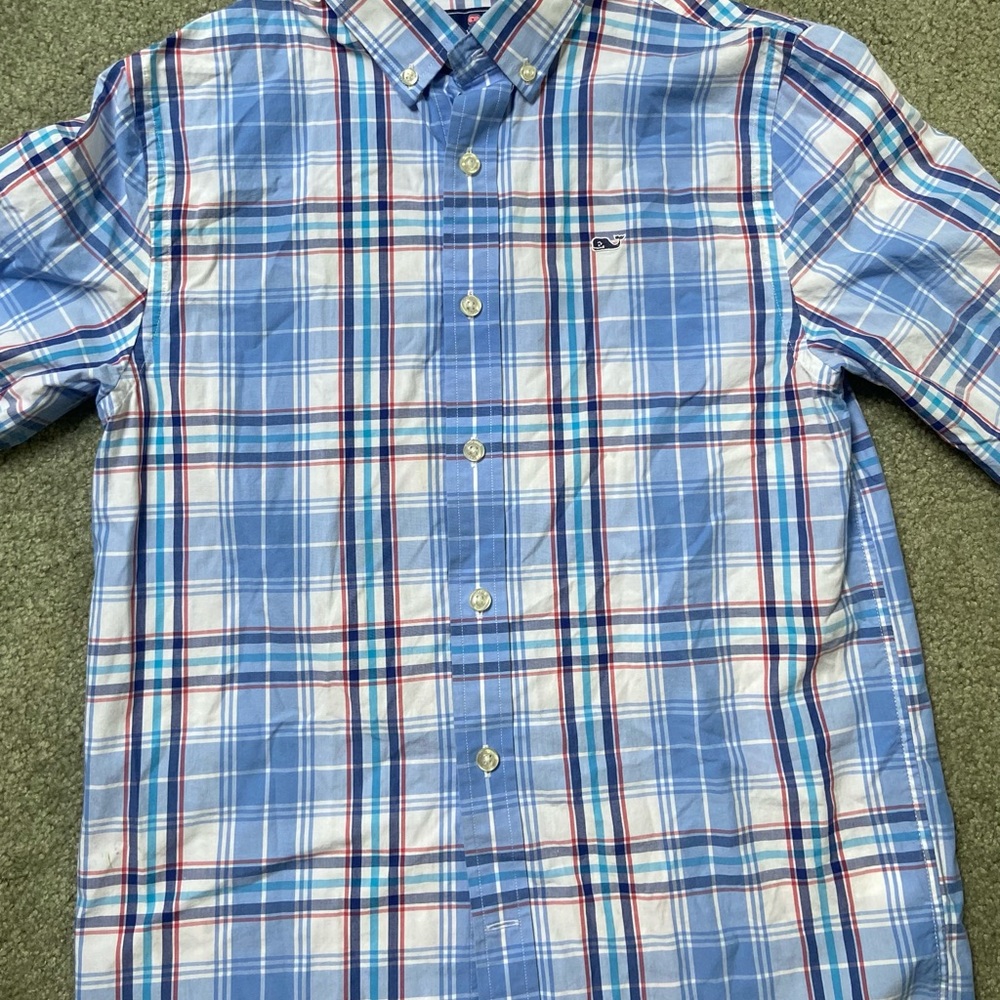 Vineyard Vines boys plaid button down size M (12-14)-worn once
